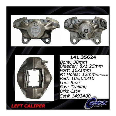 Centric Semi-Loaded Brake Caliper, Parts, 141.35624 141.35624